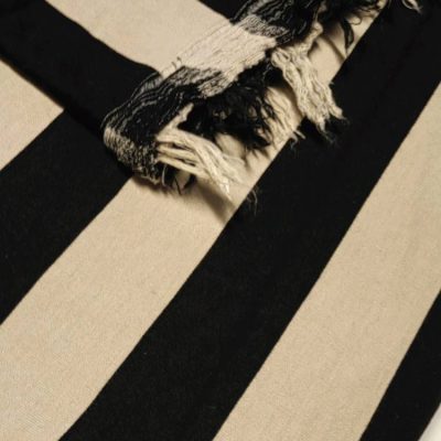 DESTASH - Ponti Roma Thick Yarn Dyed - Black & Stone Broad Stripes