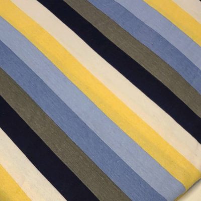 DESTASH - Cotton Knit - Blue /Yellow /Black Stripes