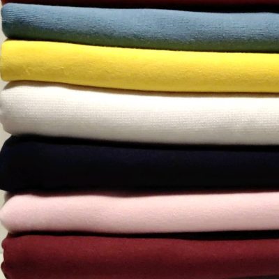 DESTASH - 10 pieces of 1/2meters mixed Cotton Knit plain colours - Bundle