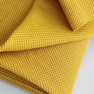 DESTASH - Thick Textured Scuba Jaquard - Mustard Yellow