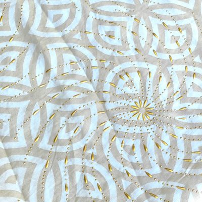 DESTASH - Beautiful Cotton Woven with Gold Inlay Design