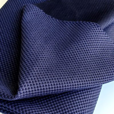 DESTASH - Thick Textured Scuba Jaquard Knit - Navy Blue