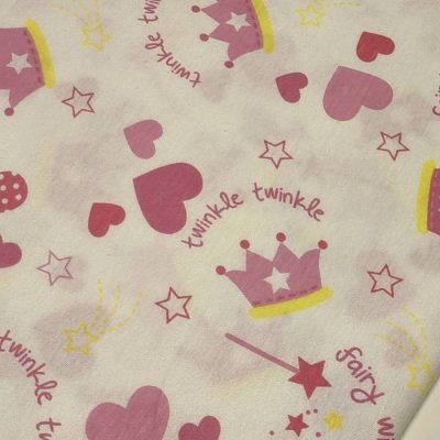 Cotton Knit - Tinkle Twinkle Hearts & Crowns