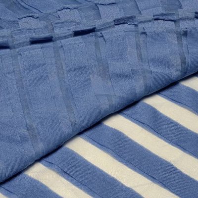 DESTASH - Blue Striped Chiffon Knit