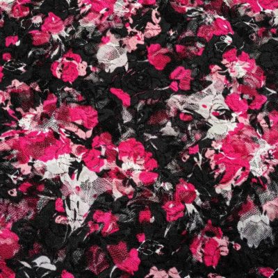 DESTASH Piece - Stretch Lace (1m50 x 1m70wide) - Red & Black Flowers