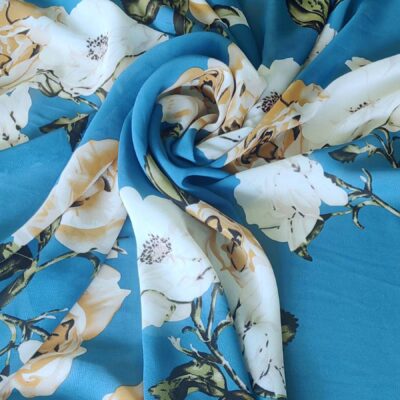 Beautiful Summer Chiffon - Teal Floral Print