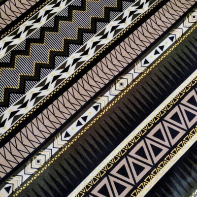 DESTASH - Ponte Knit - Aztec Design with Gold Foiling