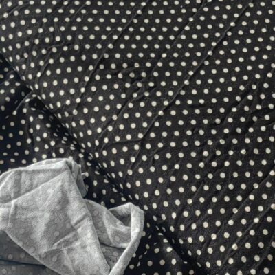 DESTASH - Viscose Lycra - Black with White Polkadots