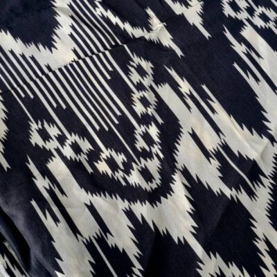 DESTASH - Viscose Cotton Woven (1m40wide) Black and Cream Aztec Design