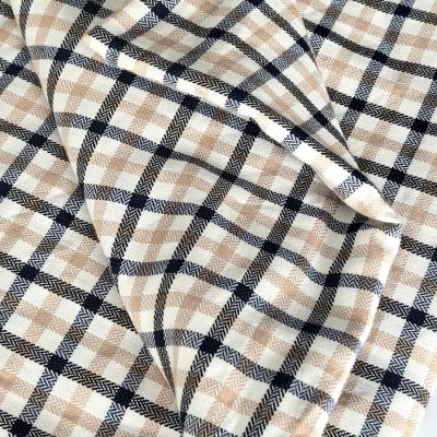 DESTASH - Cotton Woven (1m30 x 1m60wide) - Beige & Black Stripes