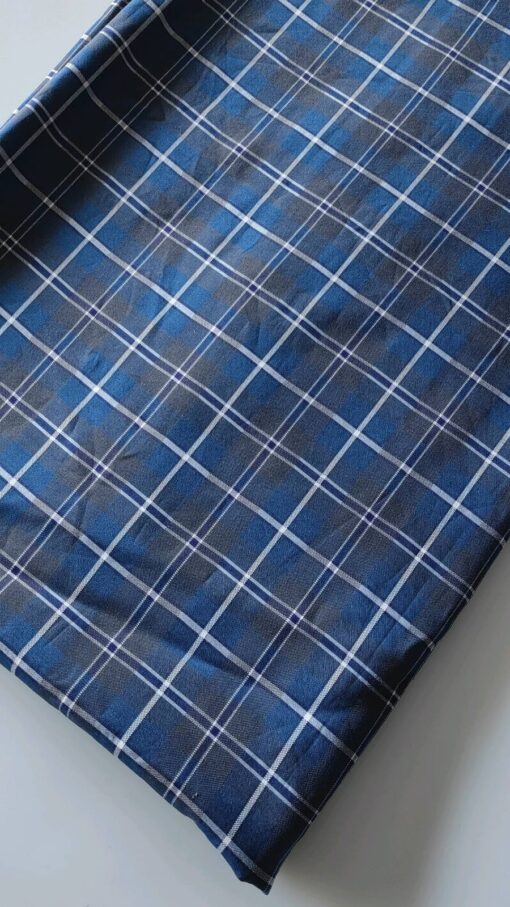 DESTASH – Cotton Woven (1m40 x 1m50wide) – Blue Checkered Print ...