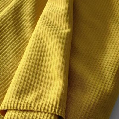 DESTASH - (3meters x 1m50wide) Mechanical Striped Scuba Jaquard Knit - Mustard