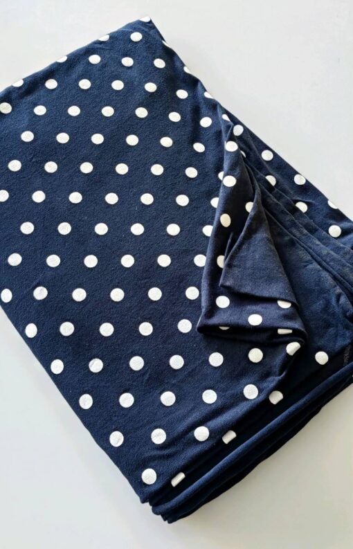 DESTASH – Cotton Lycra 220gms (1m40 x 1m60wide) – Navy Blue & White ...