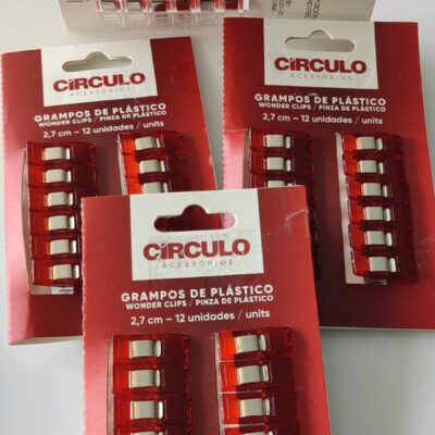 Magic Sewing Clips (12pc ) - Red & Clear