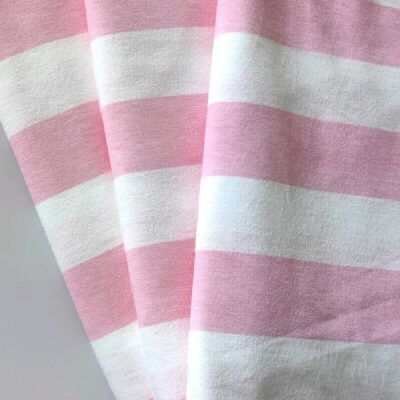 **SALE** Cotton Knit - Pink Stripes on White