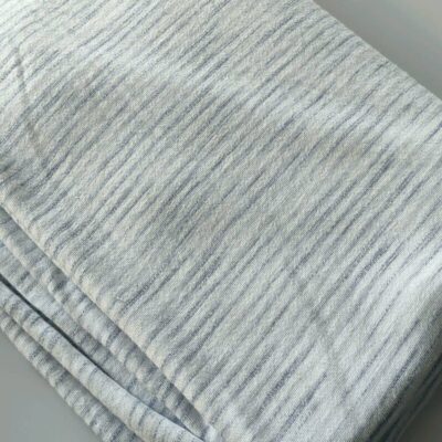 **SALE** Cotton Knit - Light Blue Melange Stripes