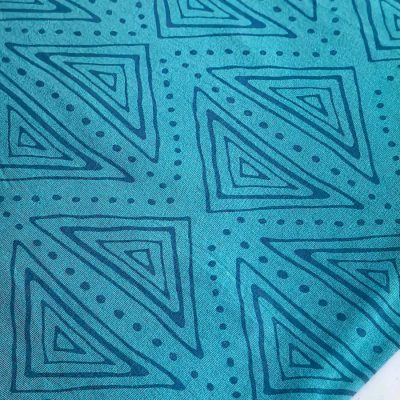 DESTASH - Viscose Lycra ( 1m x 1m70wide) - Green & Black Tribal Design