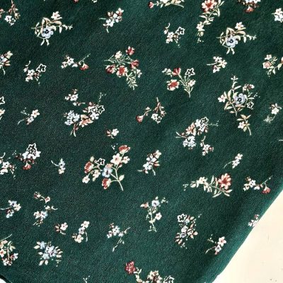 DESTASH - Cotton Viscose Lycra (90cm x 1m70wide) - Bottle Green Floral