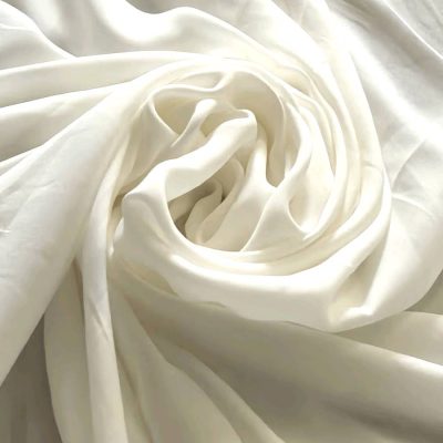 DESTASH - Soft Silky Satin Fabric - Milky White