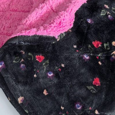 Throw Fleece Blanket (1m30 x 1m60wide) the- Sherpa Fleece lined Minky Fleece Quilted