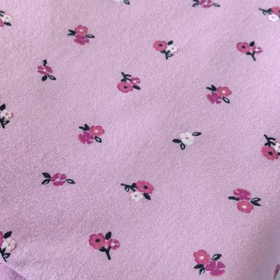 Cotton Lycra 220gms - Imported Pink Floral Print