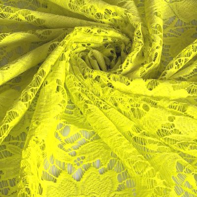 Bridal Stretch Lace - Bright Yellow Floral Design
